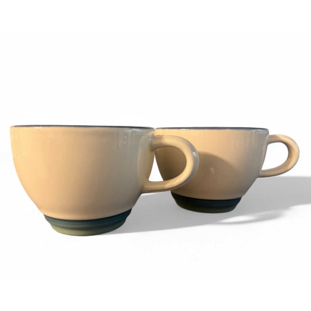 Coffee Cups Pfaltzgraff Ocean Breeze Stoneware Set Lot of 2 Restaurant Ware VNTG